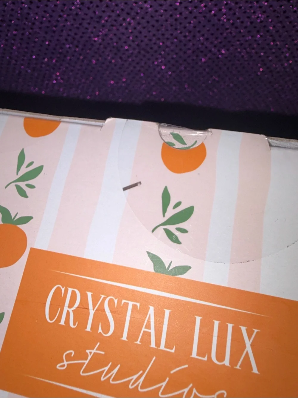 🆕💜 Crystal Lux Studio Spritz Clock Orange Stem Wine Glass Set of 2 NIB